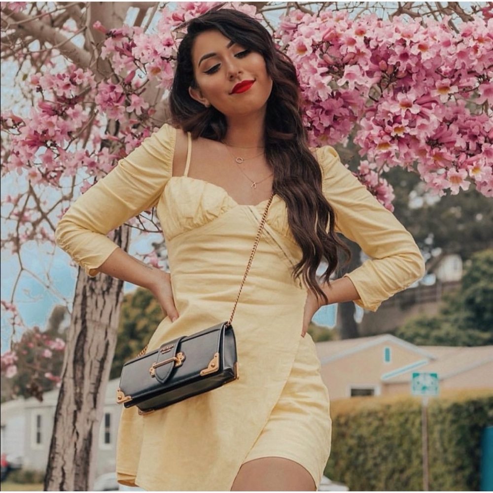 REVOLVE MAJORELLE Micha Mini Dress in Buttermilk Yellow